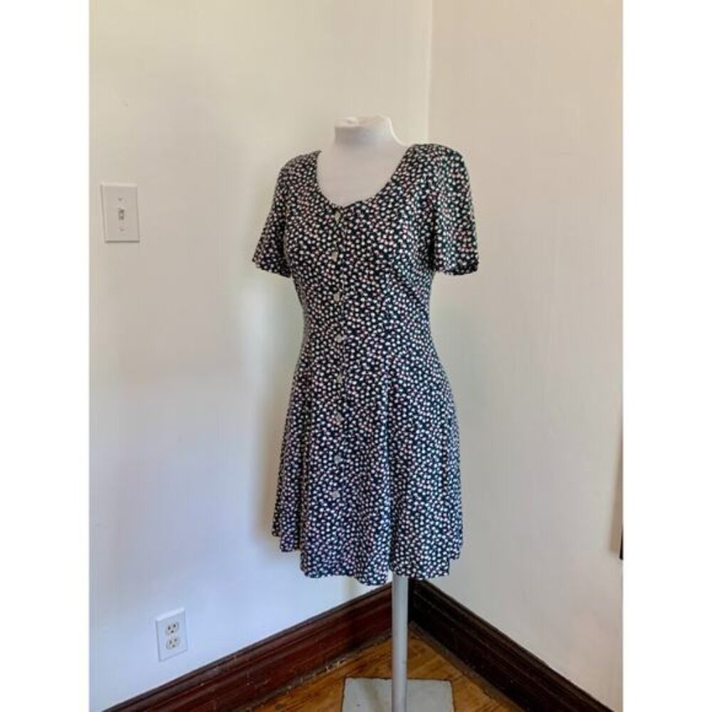 VTG y2k 90s 2000s Jody California Cotton Button down Summer Sun Dress Floral Boh